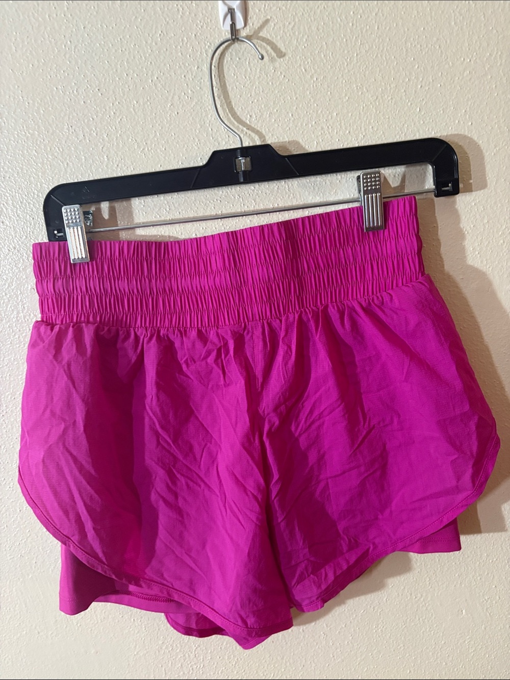 all in motion Bright Pink Smocked-Waist Athletic Shorts